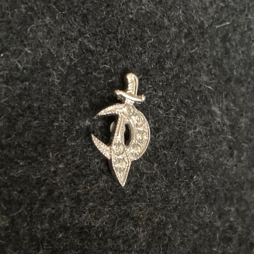 Vintage sterling crystal scimitar Shriner pin - Picture 5 of 7